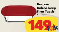 PAŞABAHÇE BORCAM BAKE&KEEP FIRIN TEPSİSİ 1080 CC